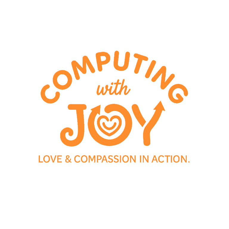 Computing with Joy logo emphasizing love and communication in action.